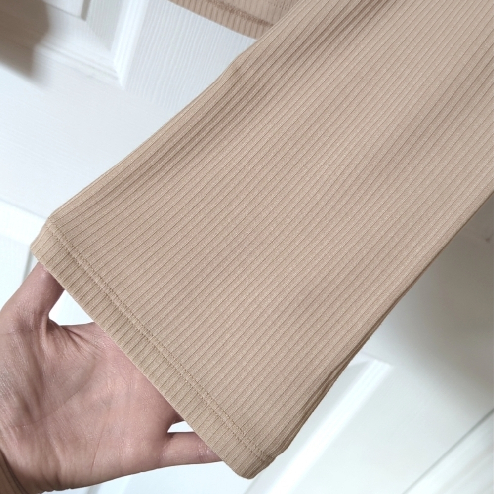 Nap Loungewear Ribbed Knit Bolero Square Neck Long Flared Sleeve Top Cream L - Picture 10 of 14